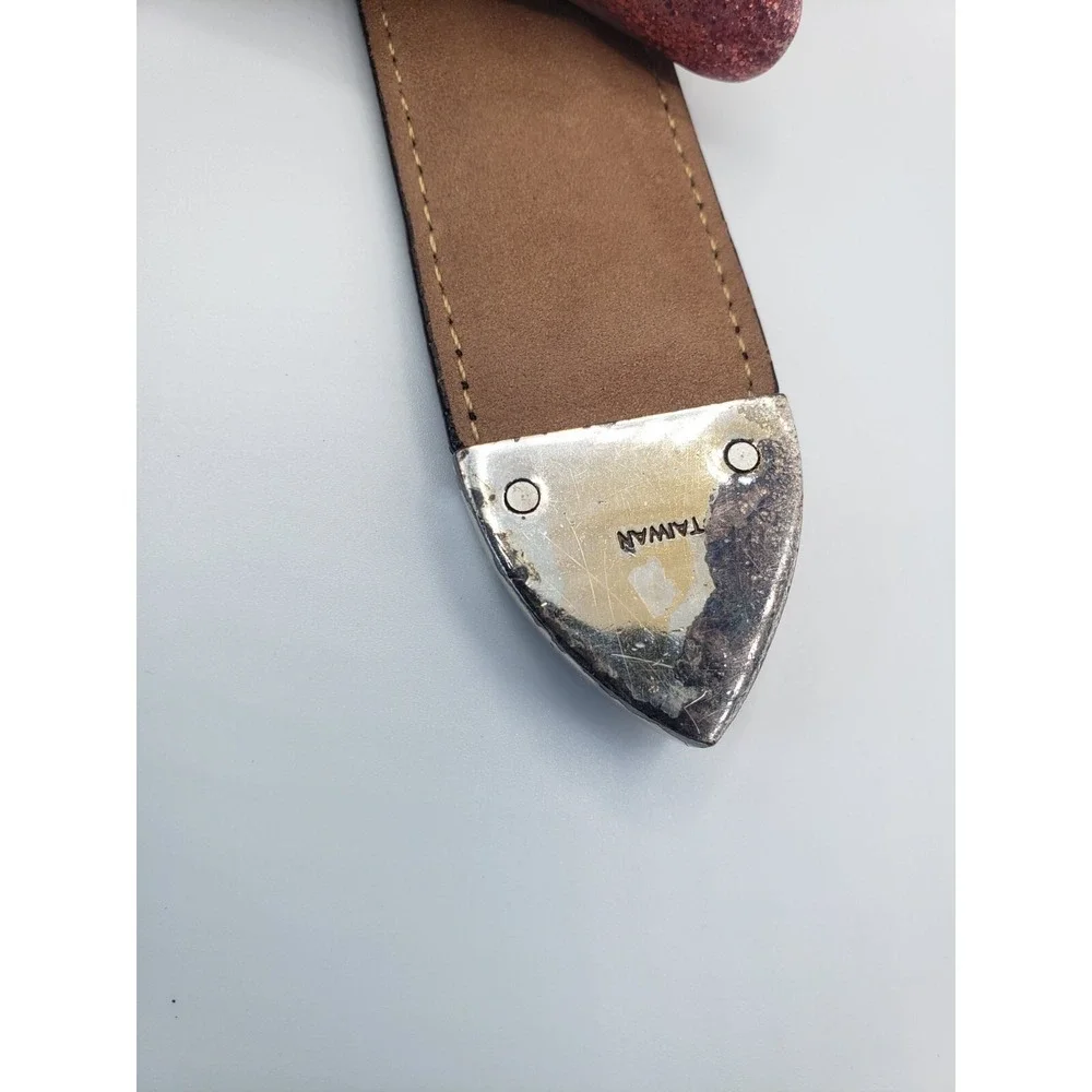 Onyx By Brighton Leather Belt Mens Brown 42 USA Western Minimalist Unique Luxury